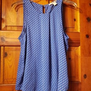 💜3/$10💜"Forever 21" Royal blue and white fun Tank top